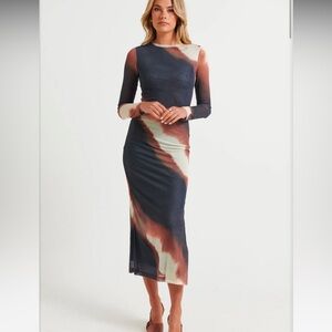 NWT Bronze Snake Amaya Midi Dress